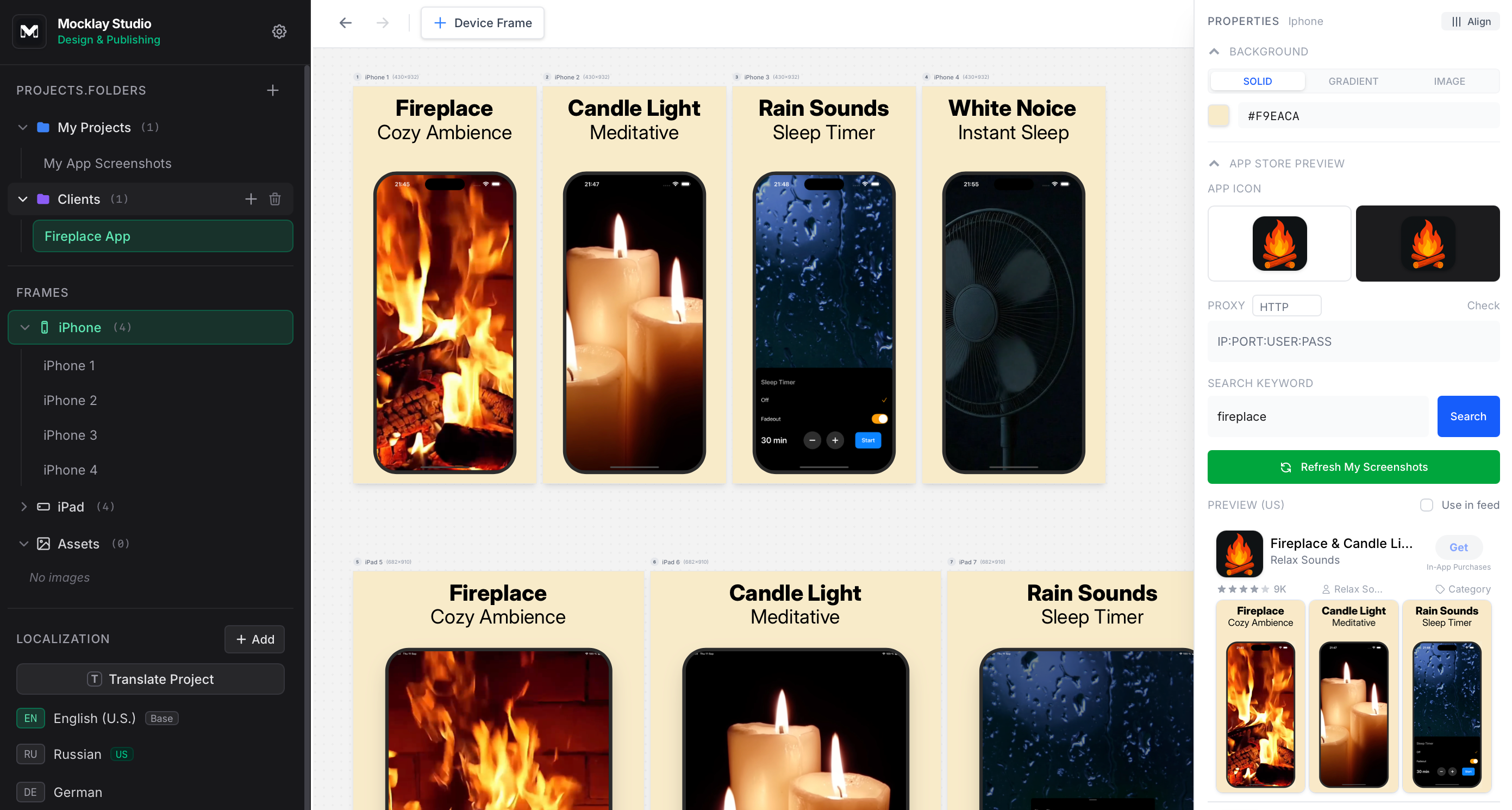 Mocklay Studio interface preview